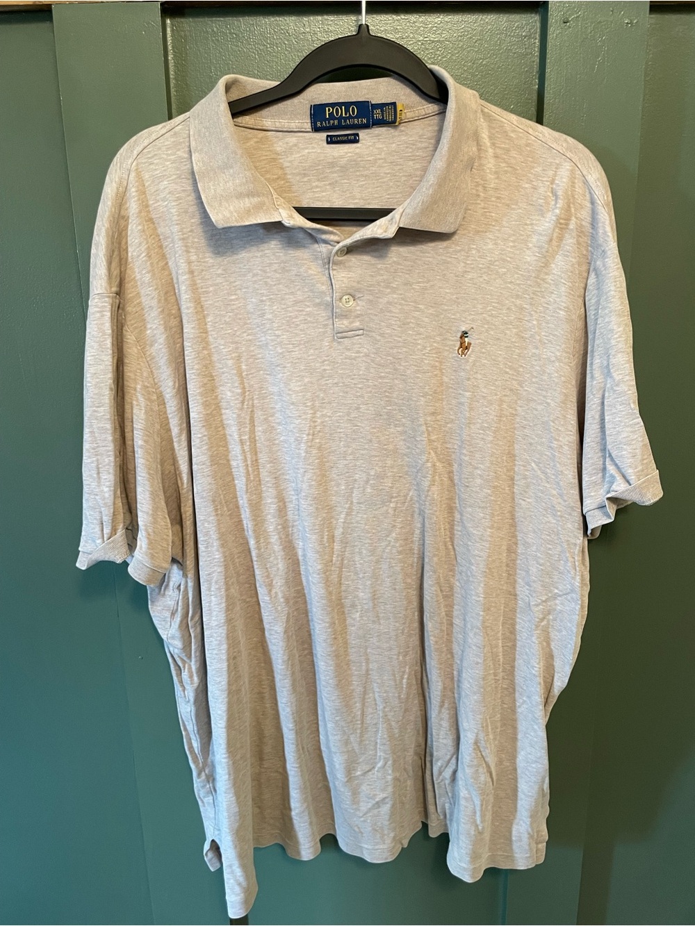 Polo by Ralph Lauren Men's Light Gray Cotton Polo Shirt | 2XL